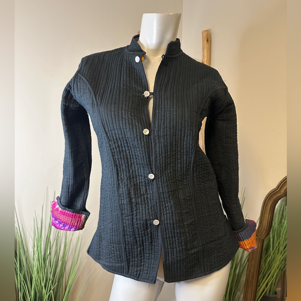 Mexicali Blues Quilted Patchwork Jacket Medium Az… - image 5